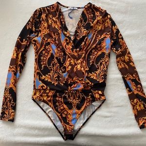 Zara Baroque Print Bodysuit